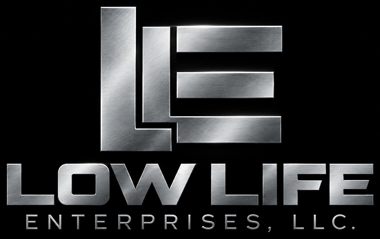 Low Life Enterprises, LLC metallic logo